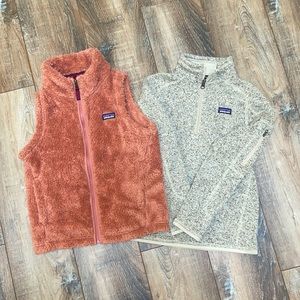 Girls Patagonia vest and sweater!